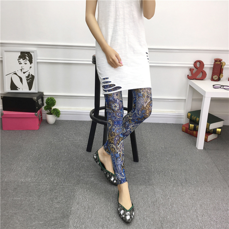 波西米亚腰果蓝色图腾