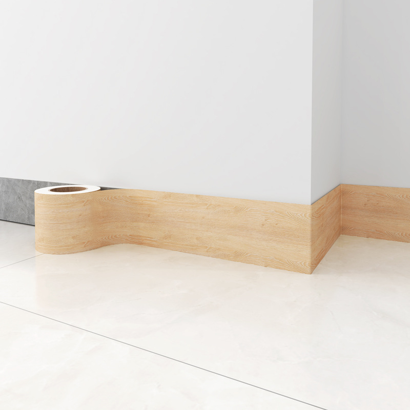 Línea de zócalos al por mayor transfronteriza línea de zócalos autoadhesivo grano de madera zócalos línea Etiqueta de pared impermeable ventana Marco de la puerta PVC muebles renovación etiqueta engomada