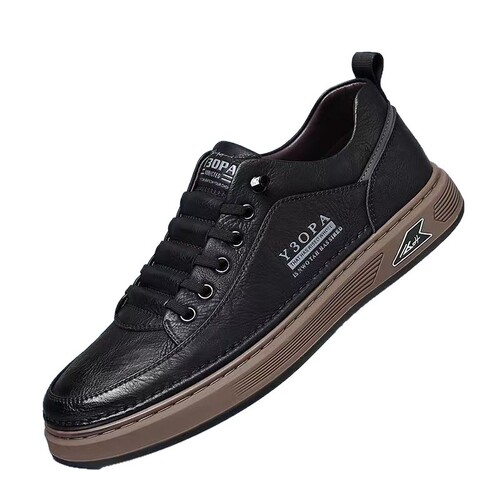 New men's shoes spring and autumn casual leather leather shoes, leather sports skate shoes, step-on small white shoes, men's fashionable single-layer shoes