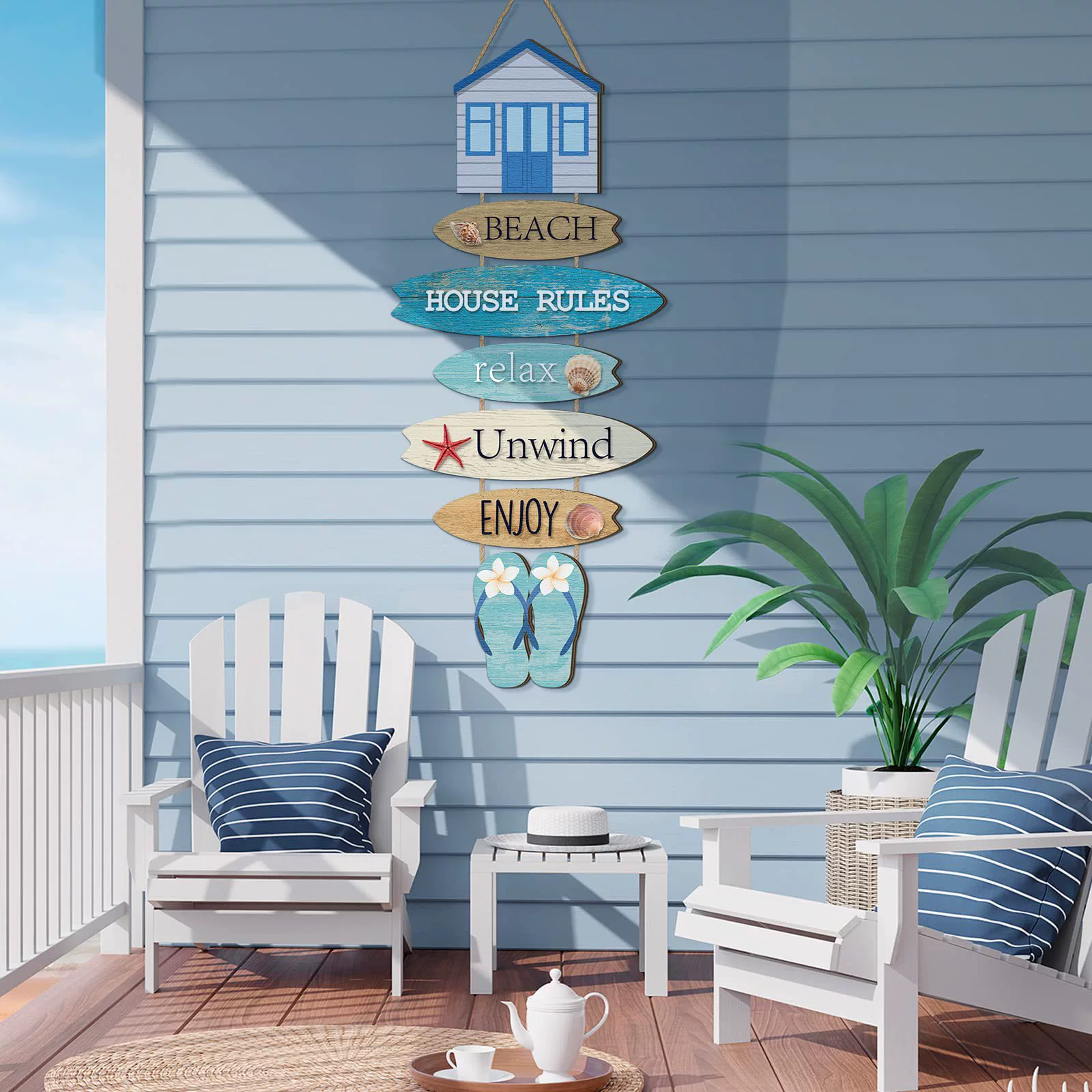 Деревянные настенные украшения для ванной комнаты в стиле пляжа, вдохновляющие цитаты, декор для побережья, тапочки в виде досок для серфинга, деревянные подвесные таблички