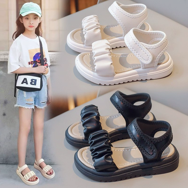 Сандалии для девочек 2025 лето новый стиль детские повседневные пляжные туфли для девочек мягкие подошвы принцессы сандалии