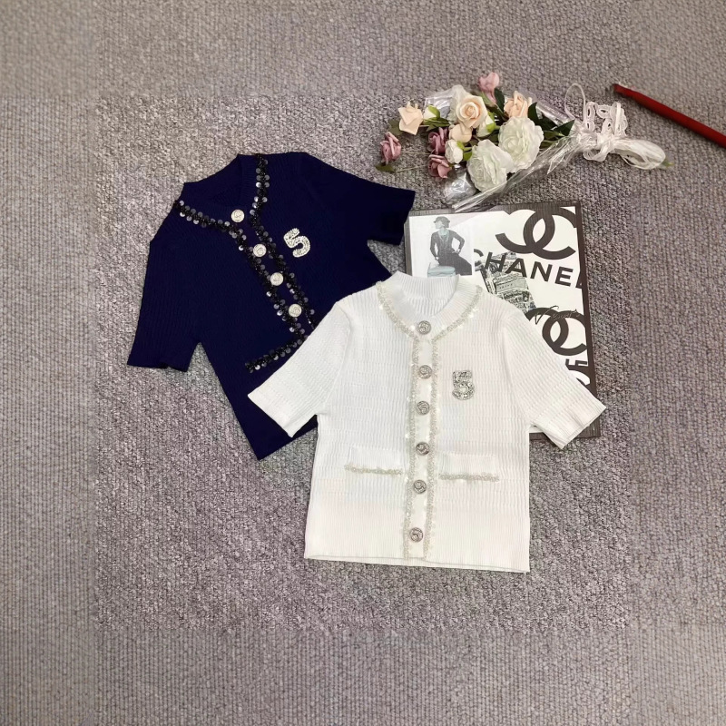 2026 New Summer Women's Dress, Fashionable and Elegant Slim-Fit Short-Sleeve Knit Top