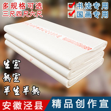 四尺六尺对开生宣纸批发初学者加厚生宣画画安徽泾县练字小楷毛笔