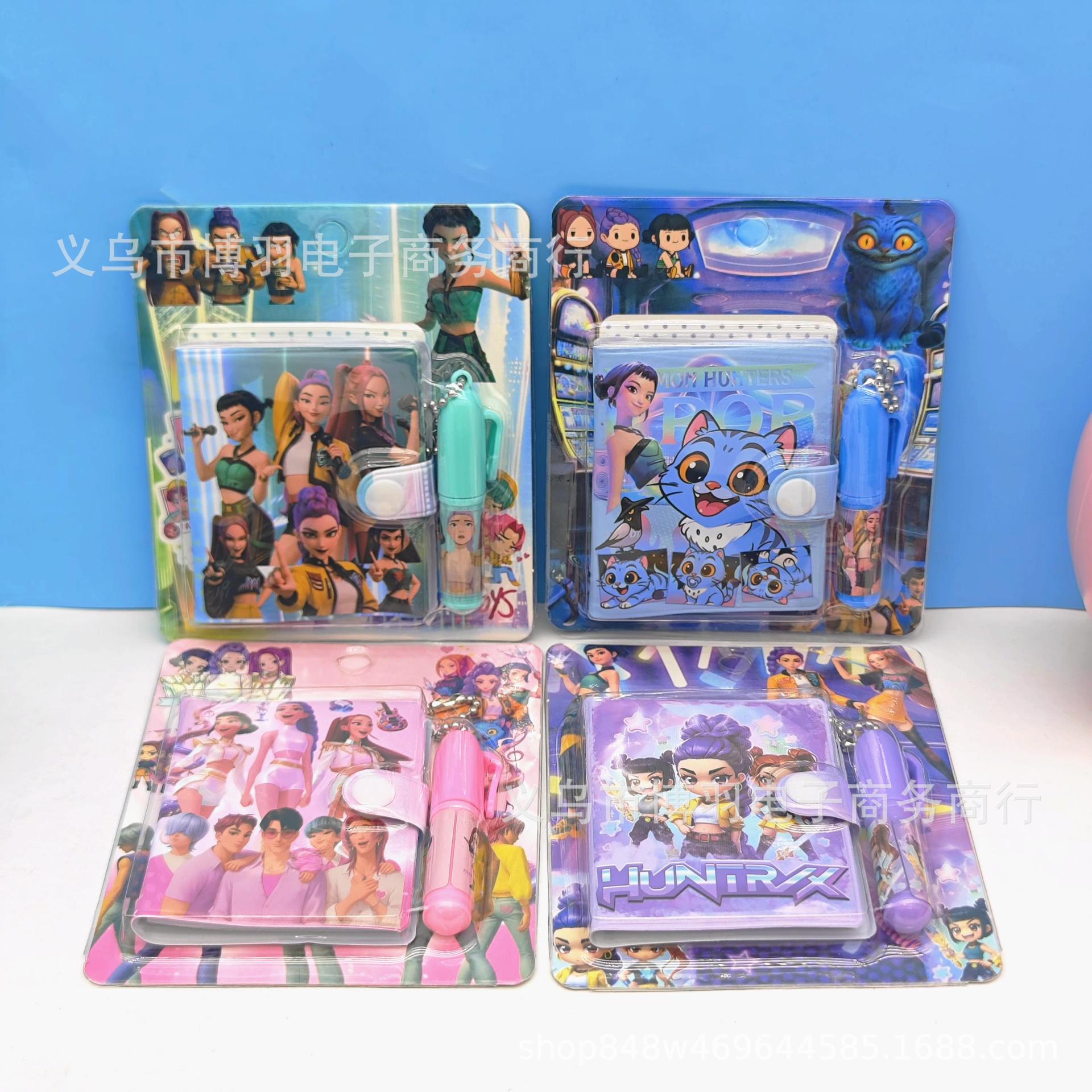 K-POP Caza de brujas película de dibujos animados con un cuaderno de bolsillo de mini diario de bolsillo de estudiantes portátil