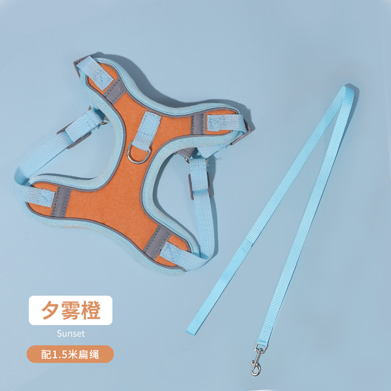 Nuevo chaleco transfronterizo correa de perro gato perro pequeño Teddy correa de pecho cachorro correa de perro Cadena de perro