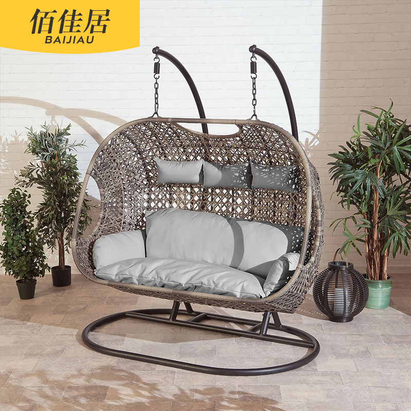 Sillas colgantes al aire libre cuna sillas de caña indoor una sola persona cesta colgante nido de pájaros impermeable protección solar jardín patio parque balcón