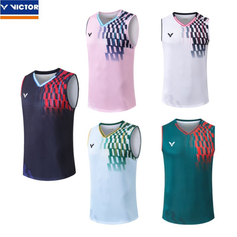 New Badminton Clothing Sports Short Sleeve Men's Competition Clothing Leisure Training Clothing Competition Clothing Sleeveless Group Purchase Printing