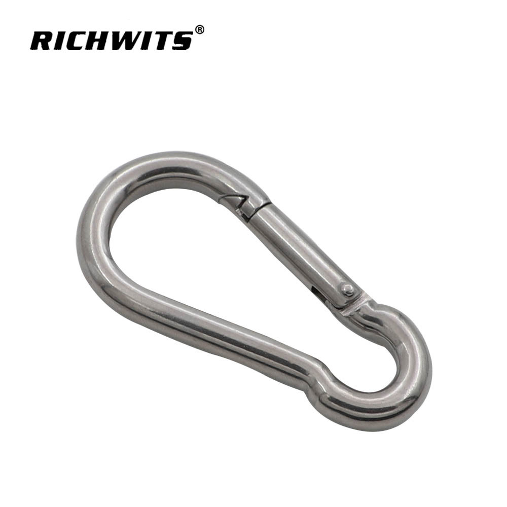 RICHWITS不锈钢普通登山扣   弹扣绳扣链条扣   高强度登山锁扣