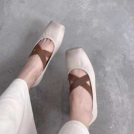 【7-1】Z9Q1D 秋季新款女士时尚百搭芭蕾舞瓢鞋平底单鞋