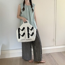 原创小众设计帆布包2025新款大容量托特包百搭ins大学生通勤包女