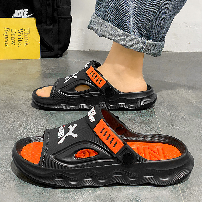 Sandalias de verano para hombres, antideslizantes y desodorantes, talla grande 46, sensación de pisar mierda, deportes juveniles, conducción, zapatillas de playa de doble uso