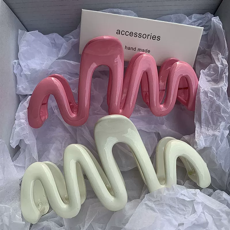 ЗагнутыйHair Clip с ракушной формой волос, маленький дизайн, волнистая форма, многоцветная палитра (тренд 2023)