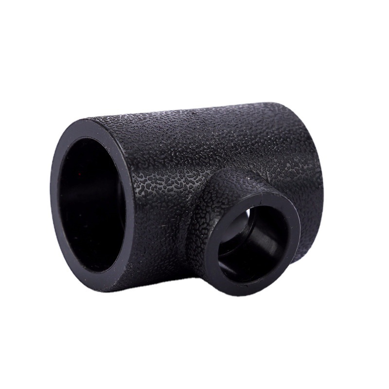 pe异径三通变径接头黑管配件管件承插热熔90 110自来水管给水管黑