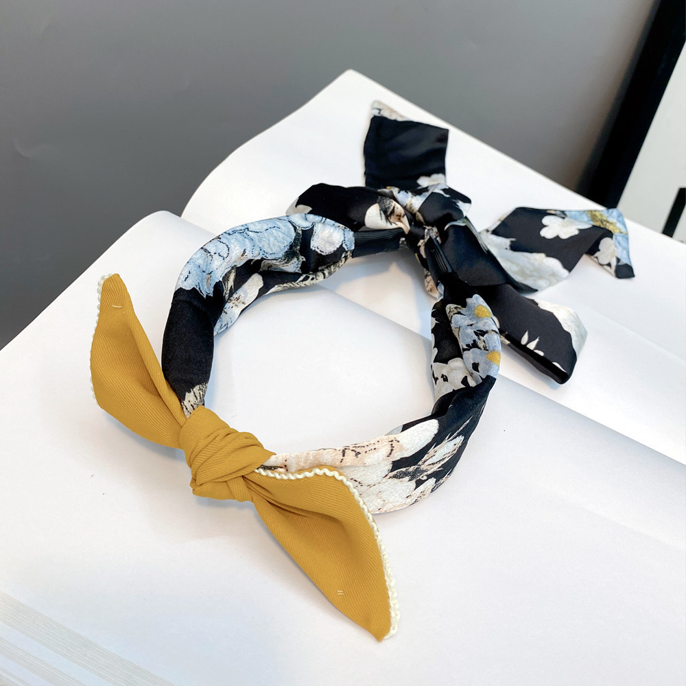 Rabbit Ears Wide Bowknot Headband display picture 7