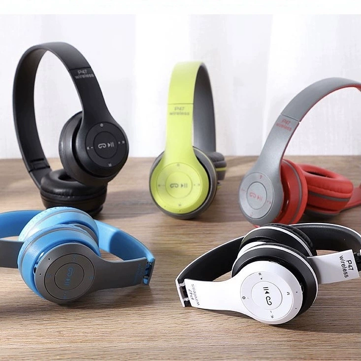 Wireless Bluetooth Headset P47, Foldable Stereo with Heavy Bass, On-ear Controls