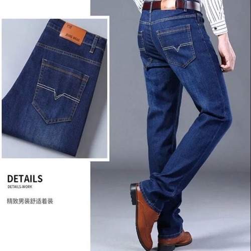 Worksite work thin elastic mens spring and autumn loose cool straight leg versatile casual durable jeans