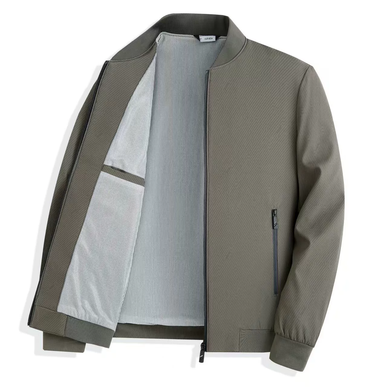 Мужская куртка весна и осень повседневная дикая весна и осень тонкая против морщин куртка среднего возраста топ бейсбольный воротник тонкая-813