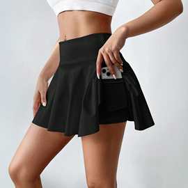 跨境亚马逊TK运动短裙2合一带短裤运动瑜伽健身短裙蕉婵服饰