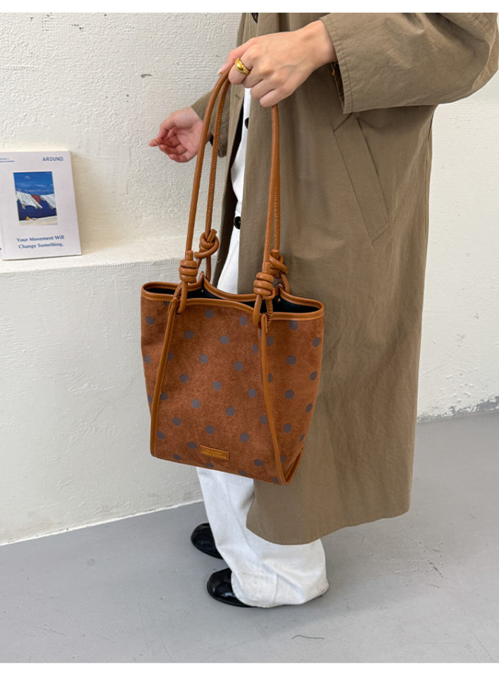 Túi tote nữ da lộn mờ cỡ lớn dáng shopping, túi đeo vai hai quai, phong cách tối giản — màu cà phê, màu kaki, màu nâu chi tiết 14