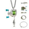 Cross-border Fun Personalized Mini Luya Fishing Reel Jewelry Set Reel Jewelry Set Necklace