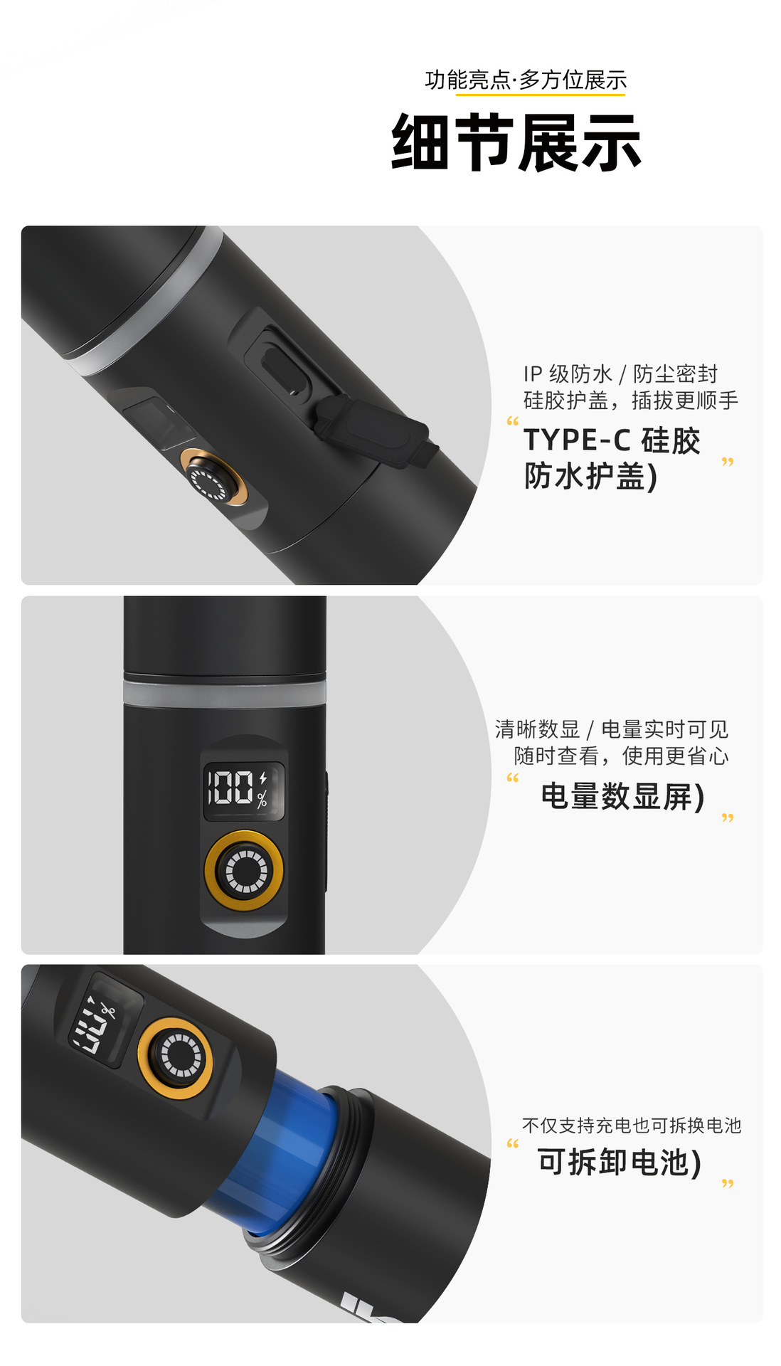 Wanxingtu Portable Flashlight with Magnetic Attachment, Ultra-Bright Laser Lighting, Zoom Function, Long Battery Life, Essential for Auto Repair and Emergencies
