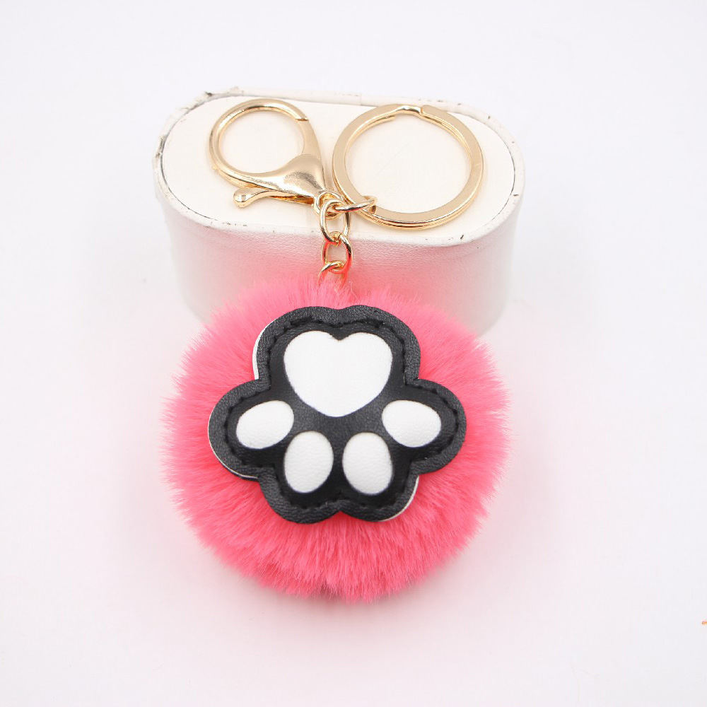 Cute Cat's Claw Keychain Pendant Schoolbag Wallet Bear Paw Plush Pendant Jewelry display picture 3