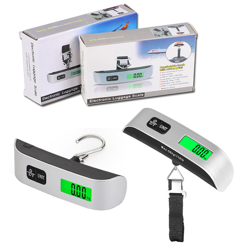 Ventas calientes de escala de mano gruesa escala de equipaje doméstica 50kg portátil expreso escala de equipaje escala de viaje escala electrónica al por mayor