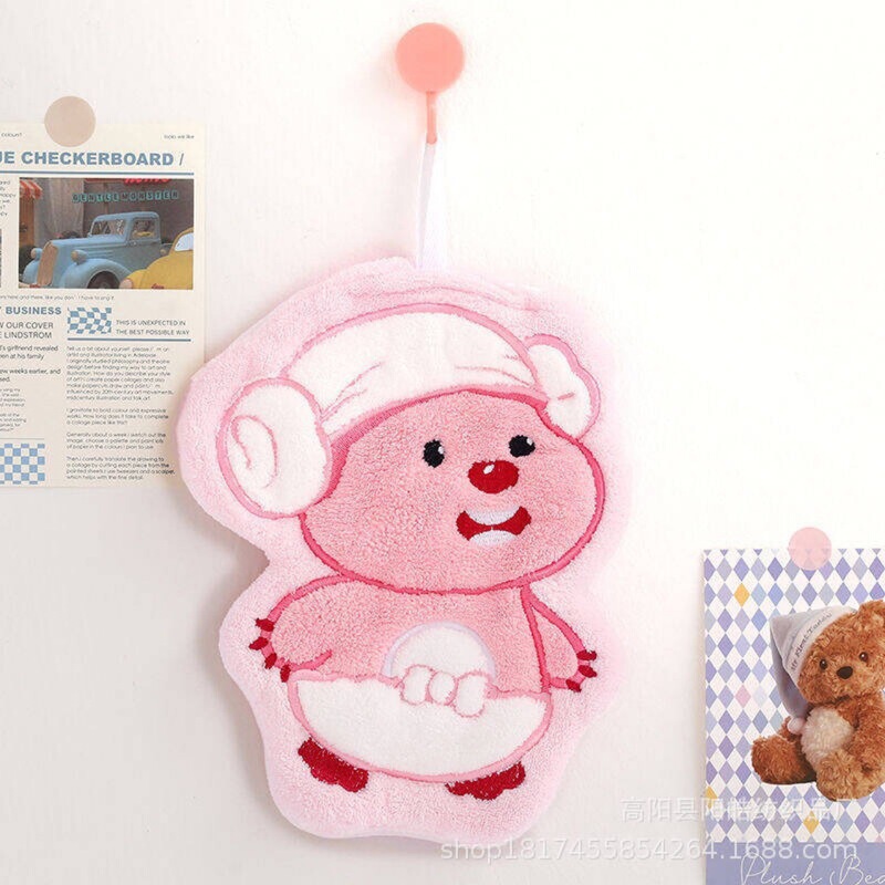 Butter Bear Hanging Hand Towel for Kitchen and Bathroom, Absorbent and Quick-Drying Towel, Ins-Style Children's Handkerchief, Lint-Free Cleaning Cloth Butter Bear Hanging Hand Towel for Kitchen and Bathroom, Absorbent and Quick-Drying Towel, Ins-Style Children's Handkerchief, Lint-Free Cleaning Cloth