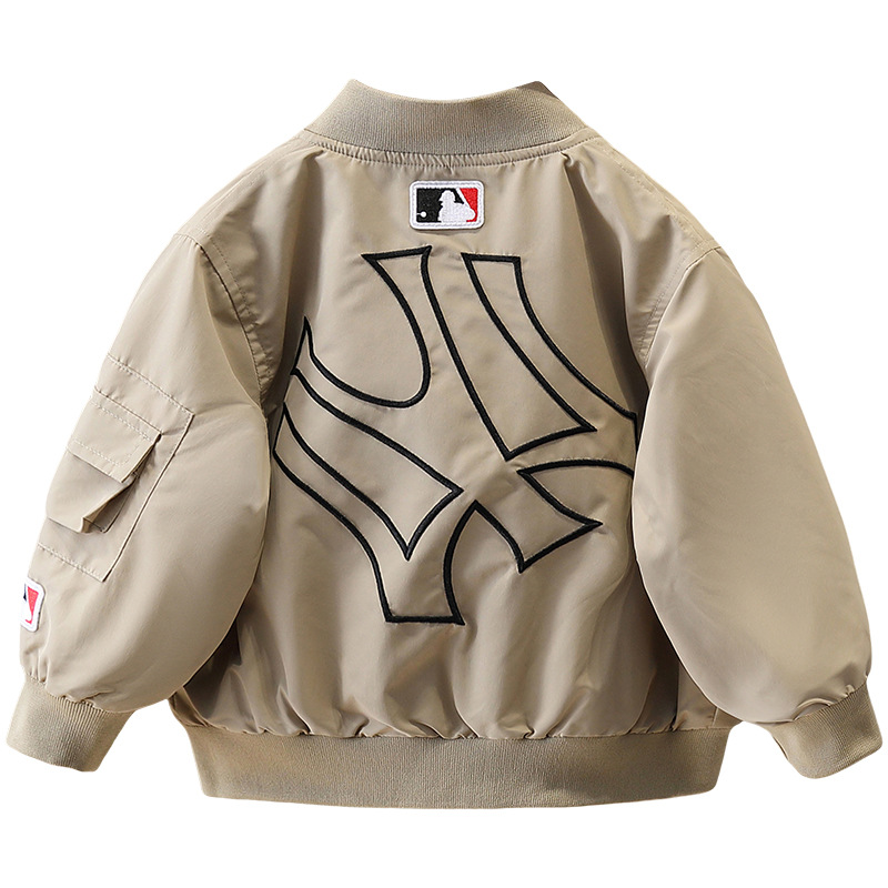 7626 chaqueta de letras para niños 2025 nuevo chico guapo primavera chaqueta coreana ropa de béisbol de primavera y otoño para niños