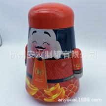 厂家供应马口铁不倒翁铁盒异型铁盒马口铁罐福糖果收纳铁盒AY204