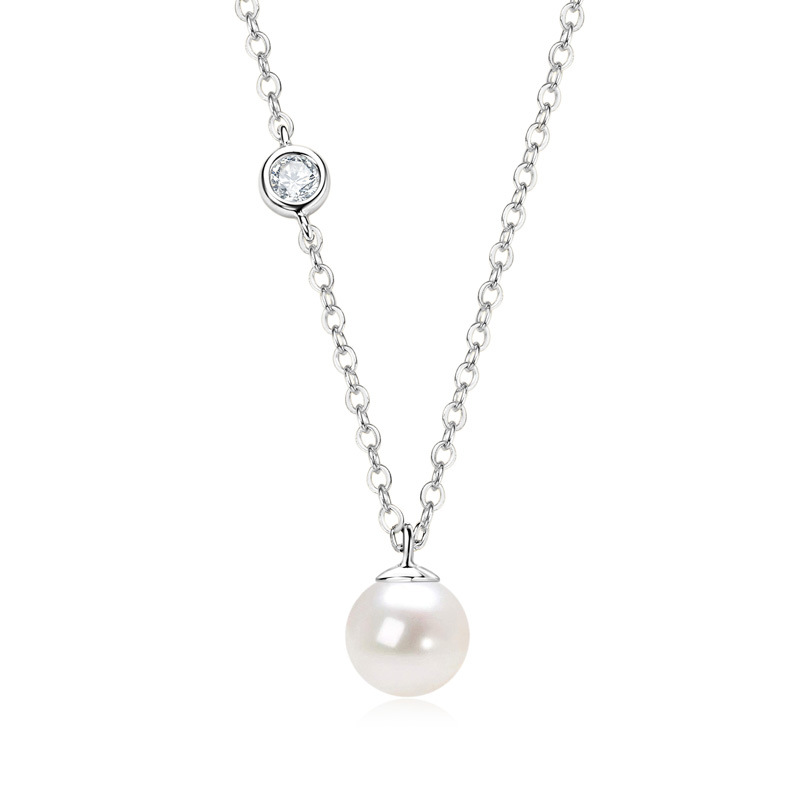 Exquisite Natural Freshwater Pearl Collarbone Necklace with S925 Silver for Women, Fashion Design, Perfect Gift