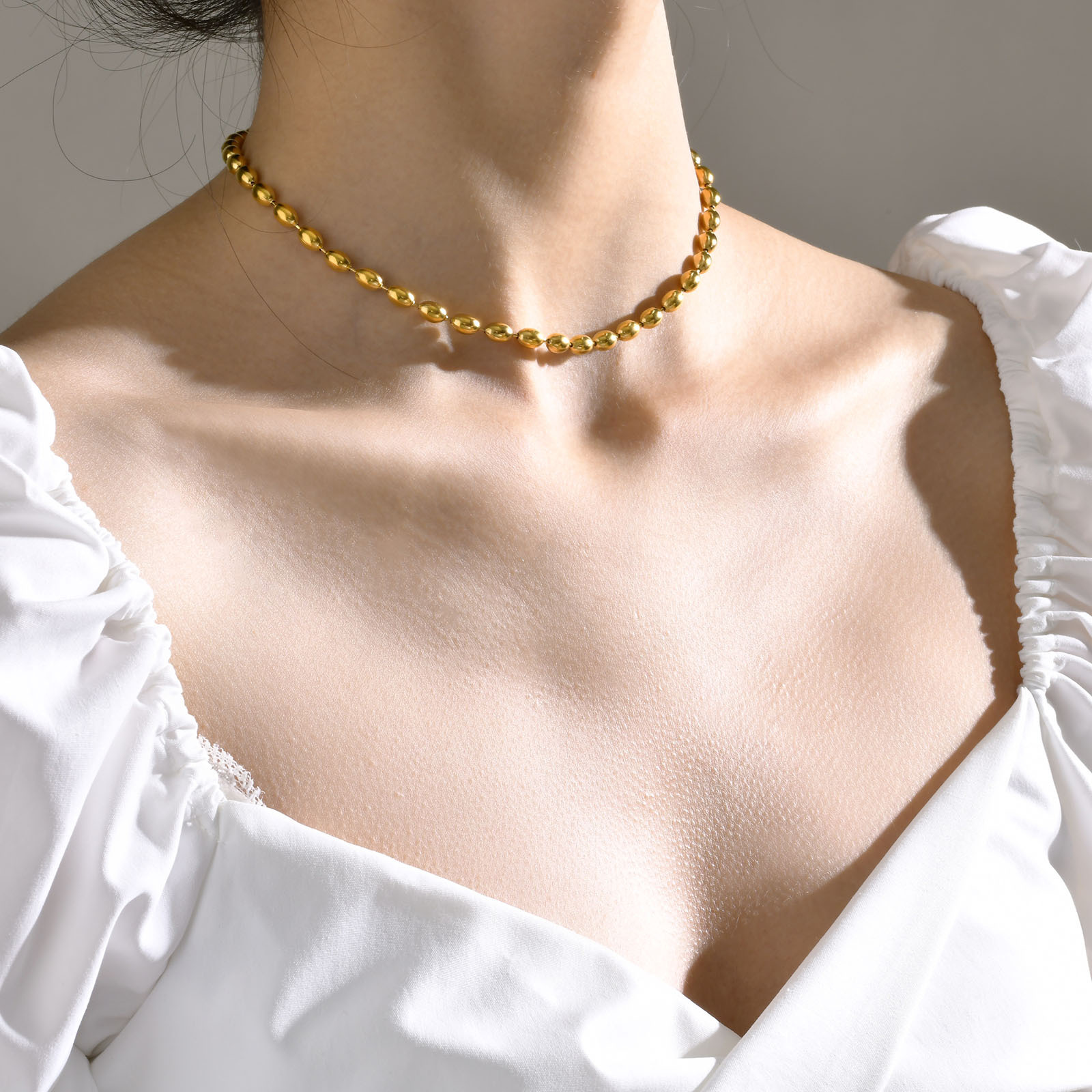 Fashion Solid Color Stainless Steel Necklace 1 Piece