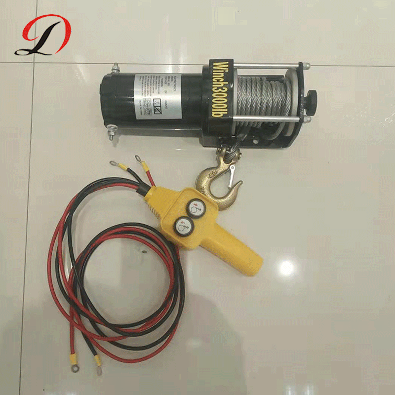 厂家销售 自救汽车绞盘 车载钢丝绳小吊机 无线钢索电动绞盘