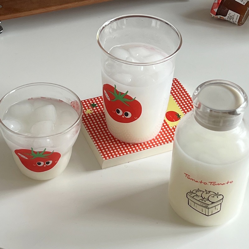 大衆シンプルトマトグラス高颜値コップジュースミルクカップコーヒーカップレトロtomatoグラス|undefined