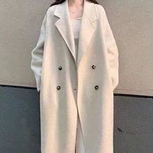 2025长款学生毛妮外套女中冬季新款韩版宽松显瘦加厚过膝呢子大衣