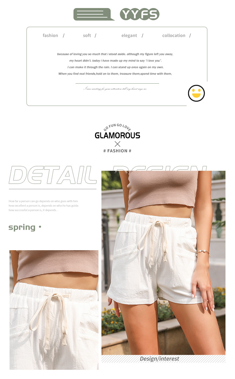 Pantaloncini tascabili a vita alta tinta unita_voghion.com