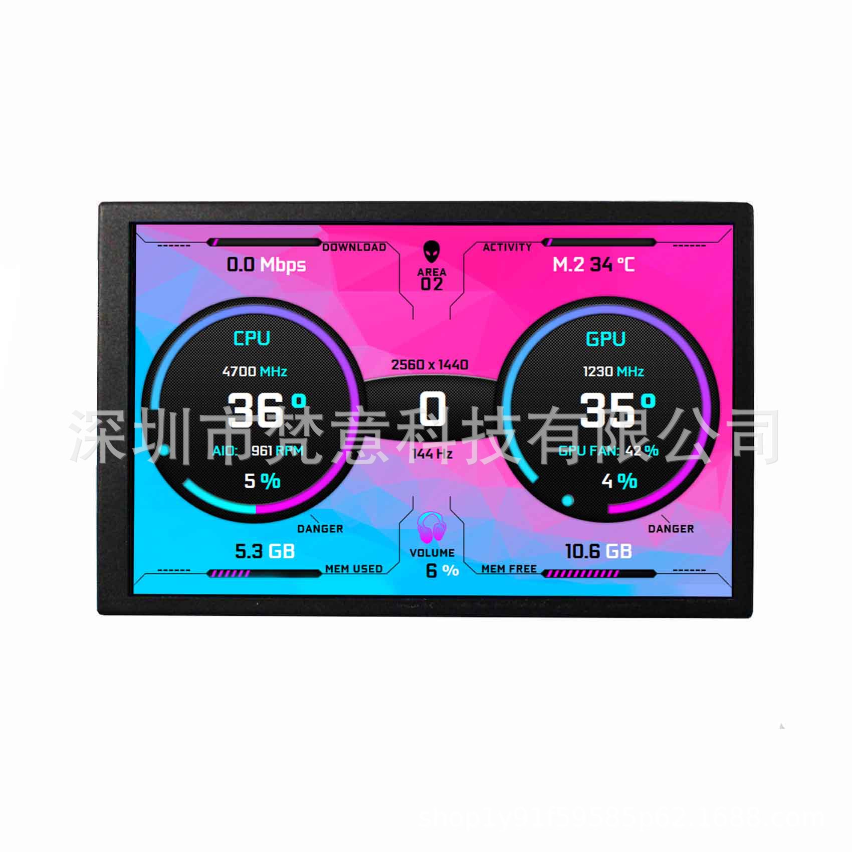 CPU GPU监控屏幕1280x800副屏显示器8寸diy机箱风扇液晶显示器