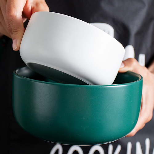 Nordic matte underglaze color household rice bowl thickened anti-scalding noodle bowl creative salad bowl soup bowl wholesale