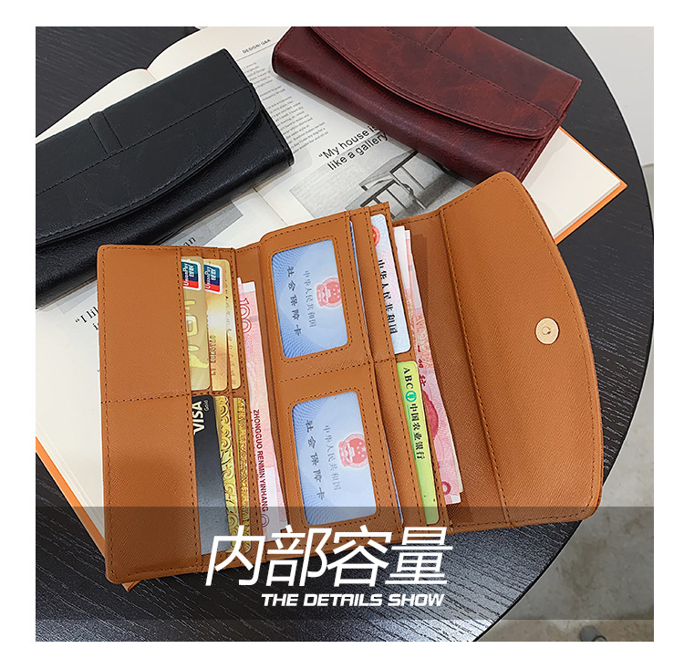 Retro New Fashion Pu Long Zipper Clutch Wallet display picture 14