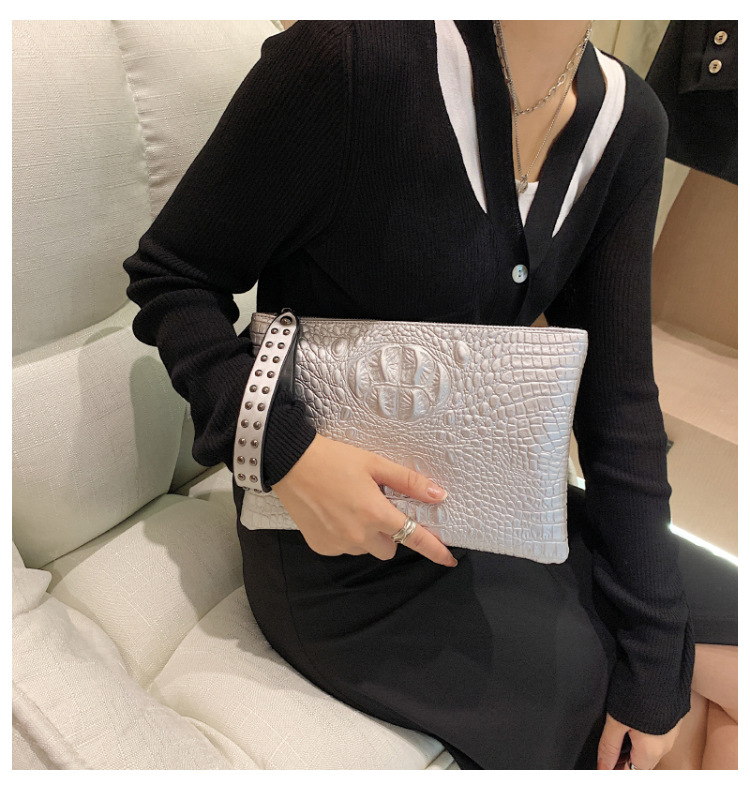 315g Weight Nylon Lining Material Zipper Closure Type Single Shoulder Strap Strap Type Clutch Bag Bags Type Business Occasion Pu Leather Material Solid Color Pattern All Seasons Season Women's Gender Business Style Medium Size Women's Medium Pu Leather Solid Color Business Zipper Clutch Bag 1