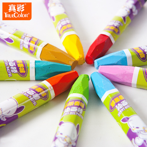 True Color 2346 Apple Oil Pastel Kindergarten Children Charming Rabbit Flip Cover Oil Pastel 36 Color Crayons