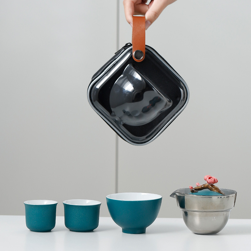 Glass ceramic tea set for traveling