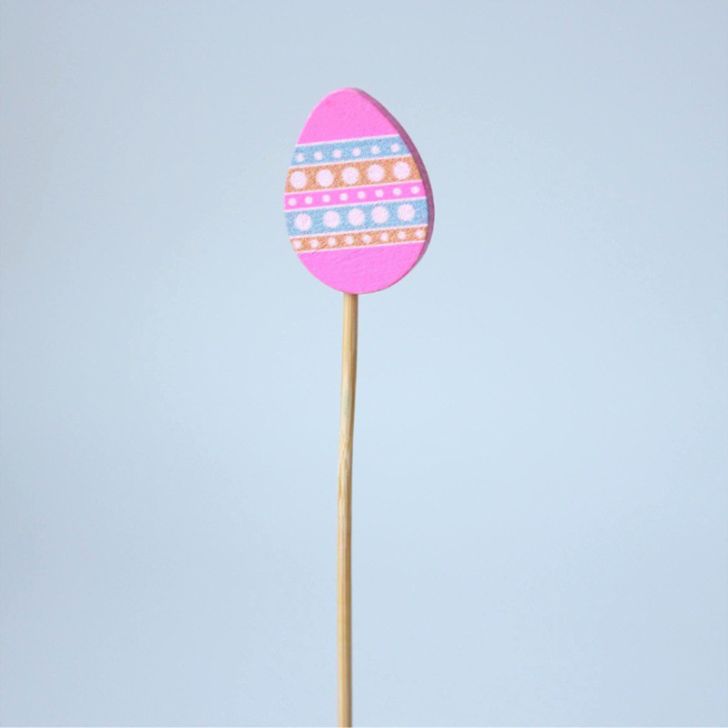 Huevo de Pascua orejas largas conejo palillo de dientes decorativo 100 unids/bolsa de fábrica al por mayor desechable de bambú palo Tenedor de fruta