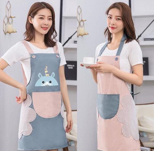 Apron for women's kitchen household waterproof and oil-proof  new catering Internet celebrity work clothes no-wash apron