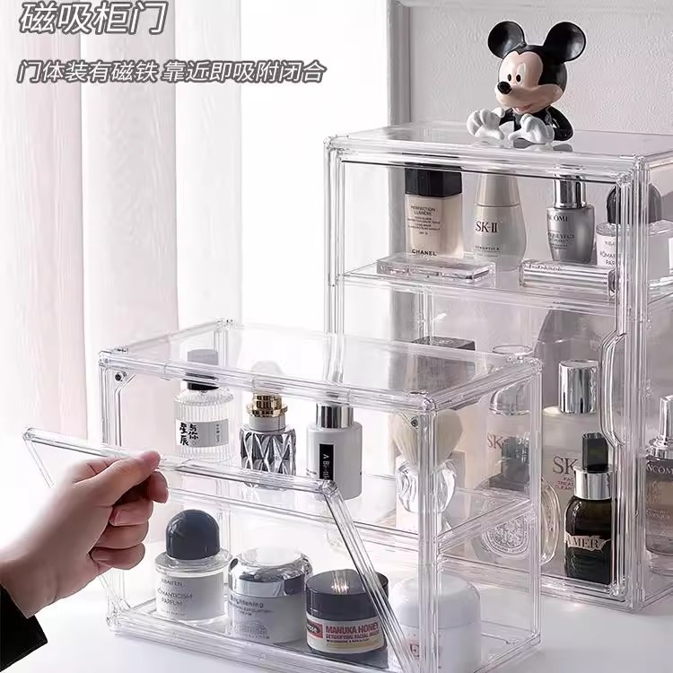 化妆品收纳盒透明亚克力展示盒化妆品收纳柜壁挂护肤化妆品收纳盒|undefined
