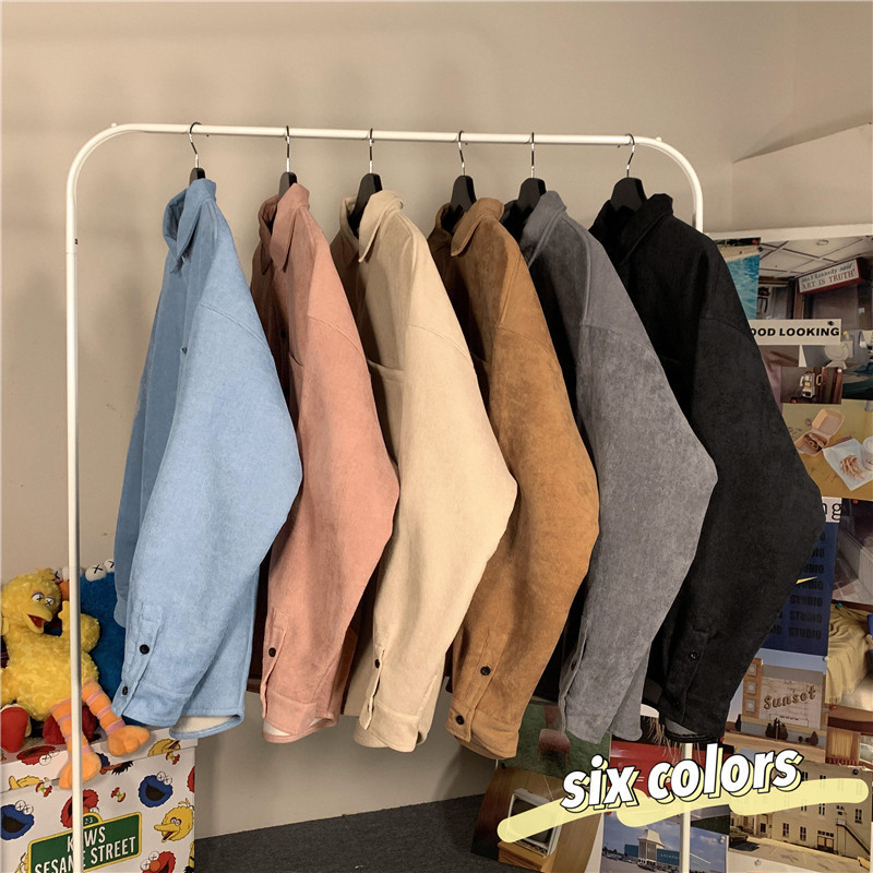 chubby girl fleece-lined Thickened Long Sleeve Shirt Jacket Women's Autumn and Winter New Plus Size Loose Retro Hong Kong Style Warm Top