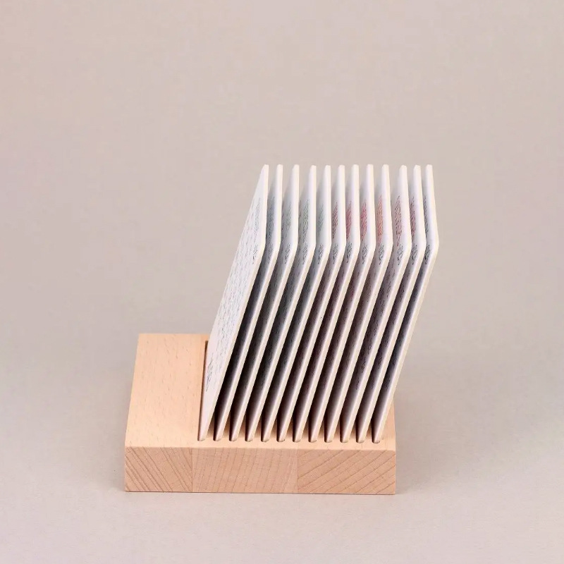 Calendario de escritorio de madera creativa oficina en casa base de escritorio Tarjeta de calendario postal base de soporte de Bambú