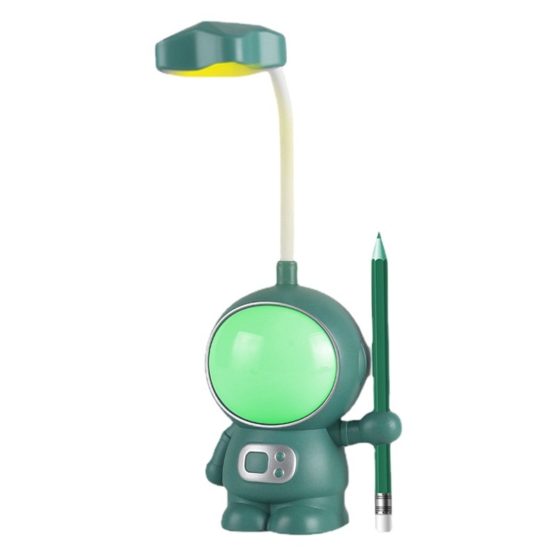 Lámpara de Noche USB Infantil de Astronauta de Plástico, Luz Cálida, para Lectura y Dormitorio