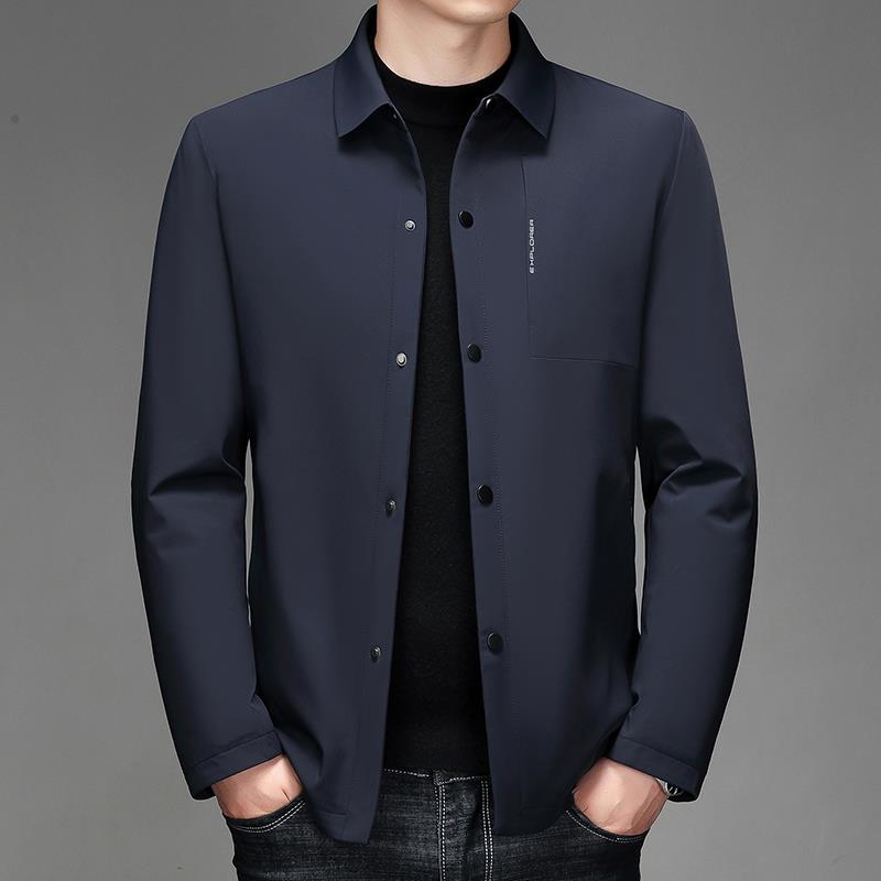 牛奶絲立領短款羽絨服2022秋冬新款男士商務休閑保暖外套90白鴨絨