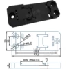 Black plastic buckle 30 wide 3 holes A-30-1